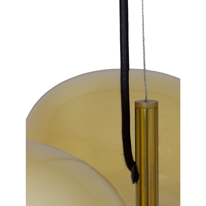 Duży efektowny żyrandol modern classic mosiądz szklane klosze detal